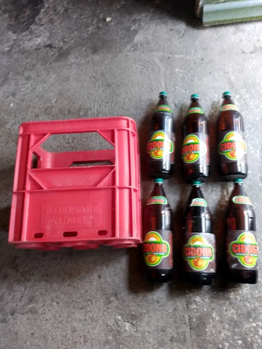 6. Vintage Bulmers glass bottles plus crate - Image 2