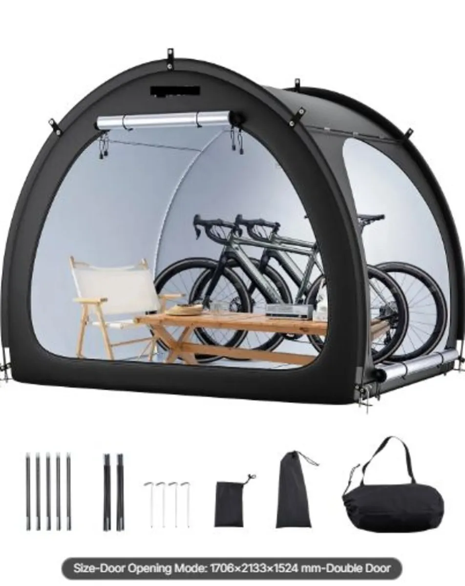 Bike Storage Tent, 4 to 5 Bikes, Outdoor Spacious - Image 1