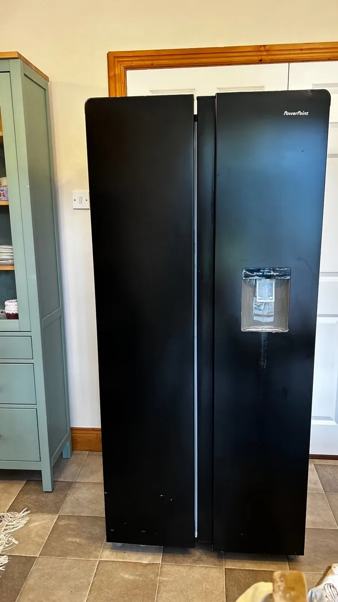 PowerPoint American Style Fridge Freezer Black - Image 2