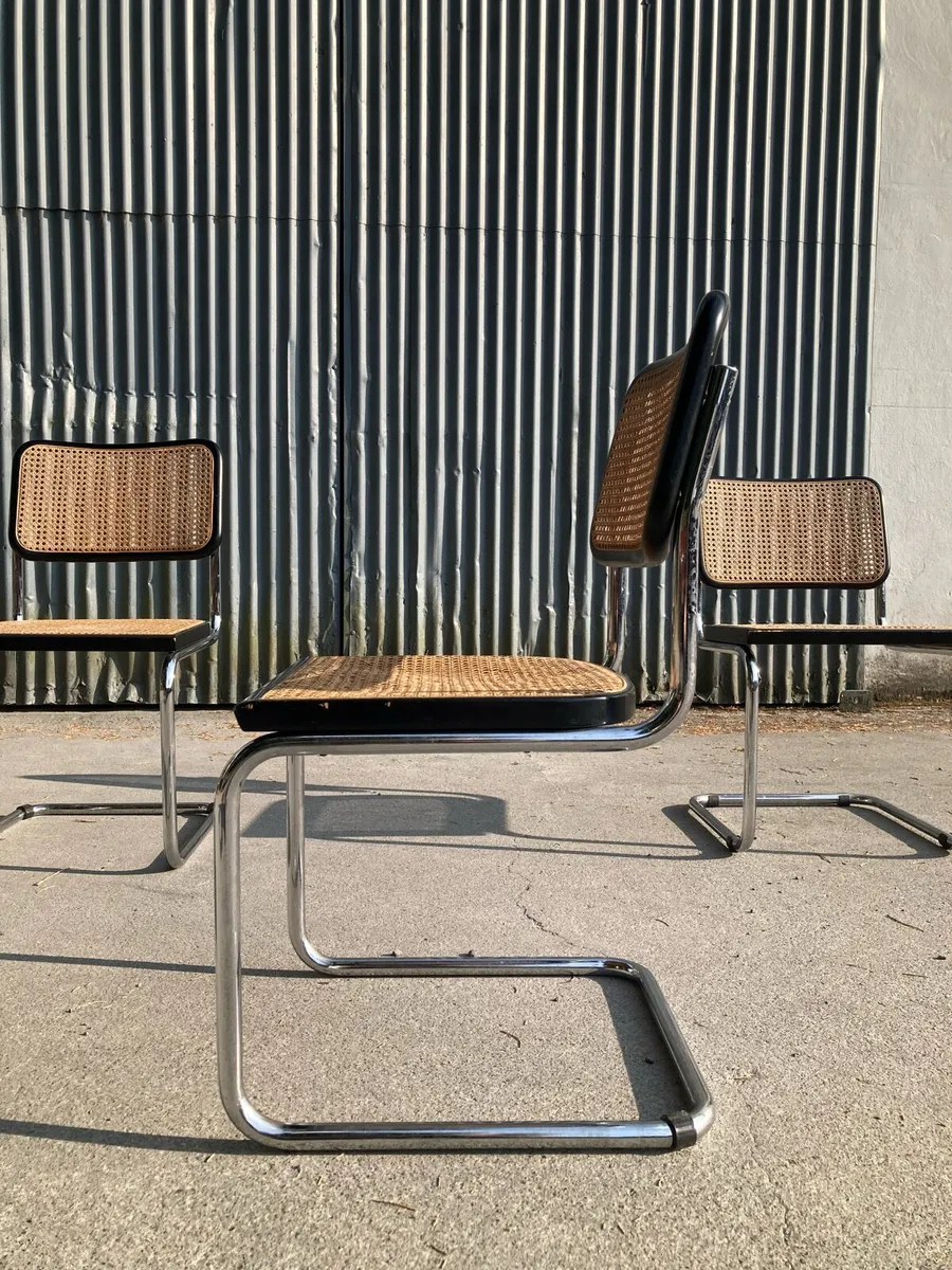 FOUR MARCEL BREUER B32 CESCA DINING ROOM CHAIRS - Image 4