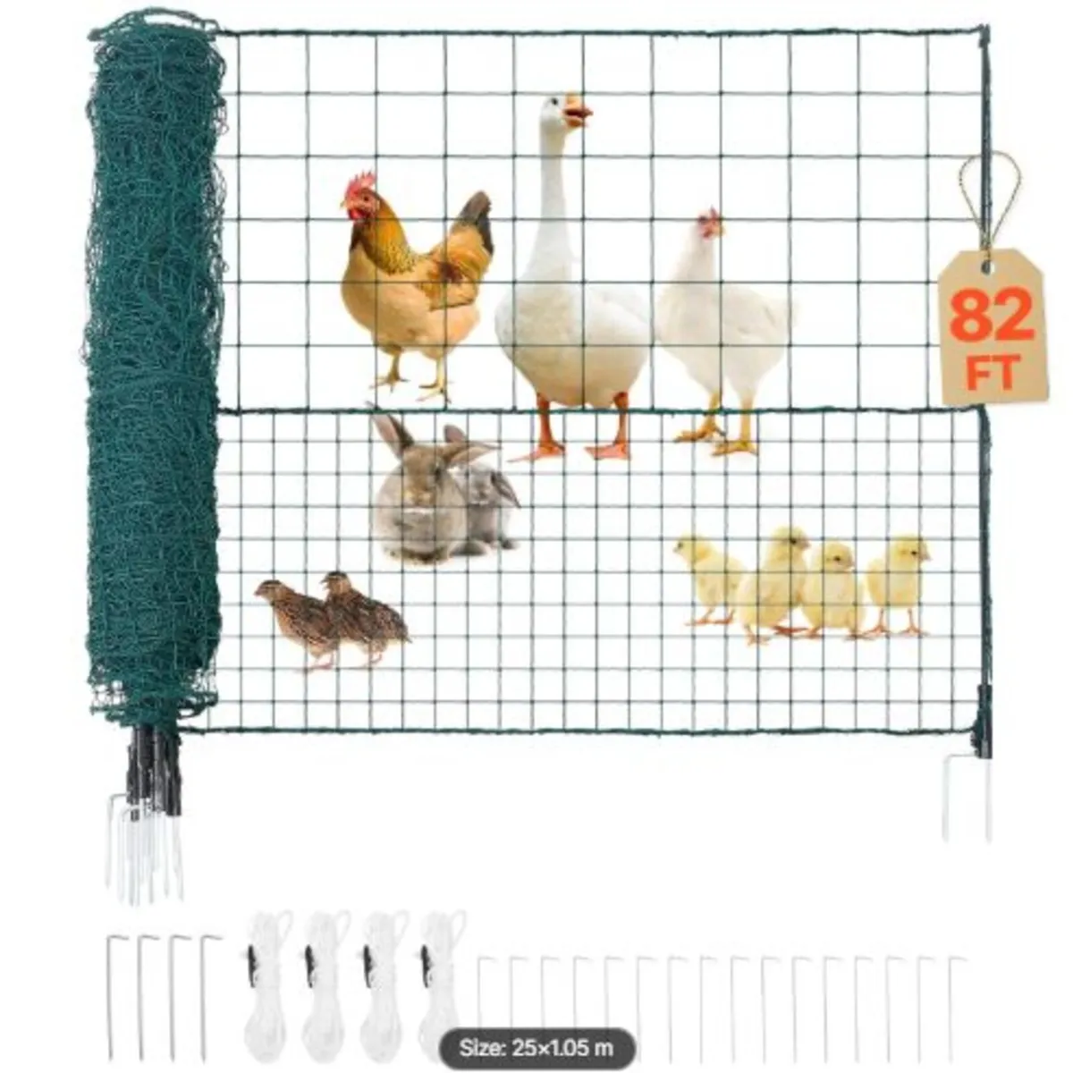 Temporary Fence with Posts, 1.05 x 25m Plastic - Image 1
