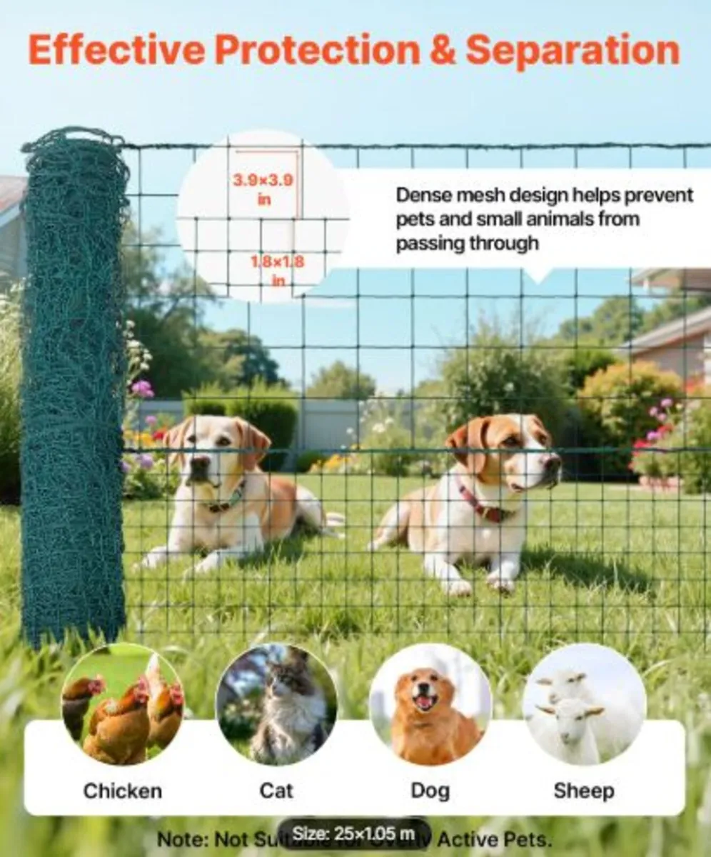 Temporary Fence with Posts, 1.05 x 25m Plastic - Image 2