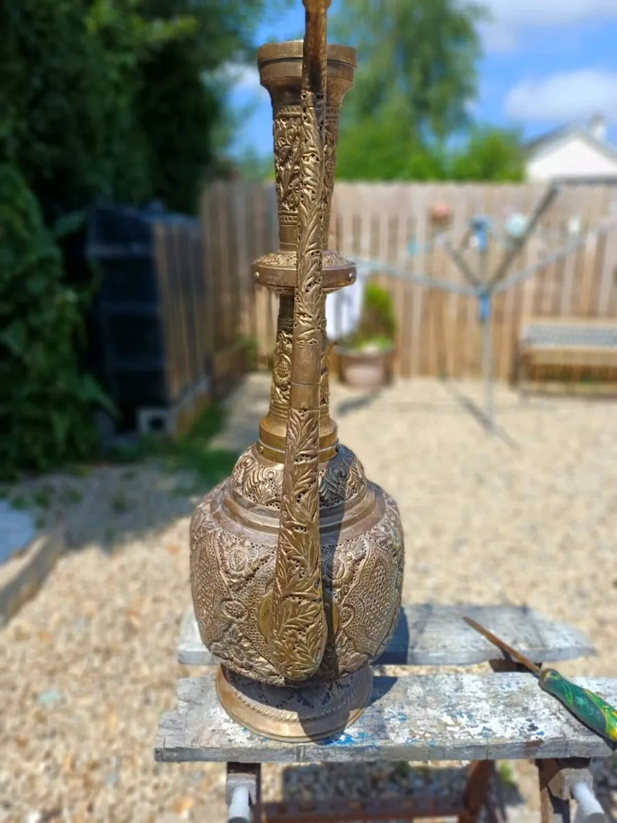 Large Antique Brass Ewer - Image 2