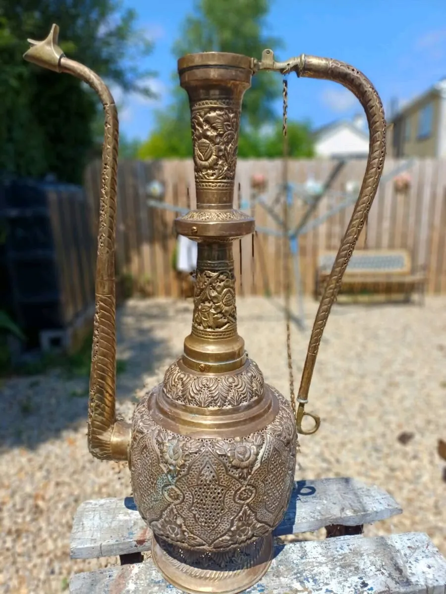 Large Antique Brass Ewer - Image 3