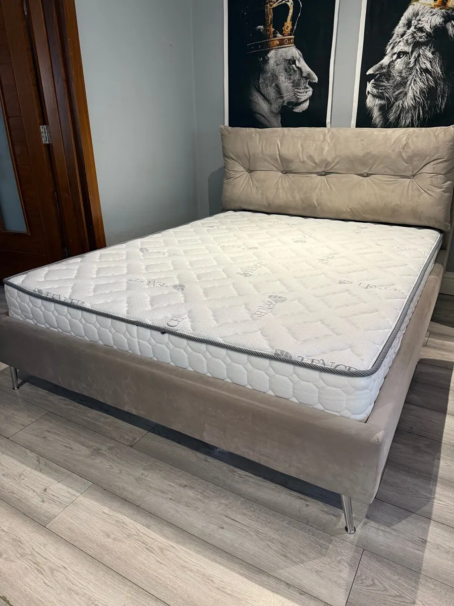 King size bed and mattress - Image 2