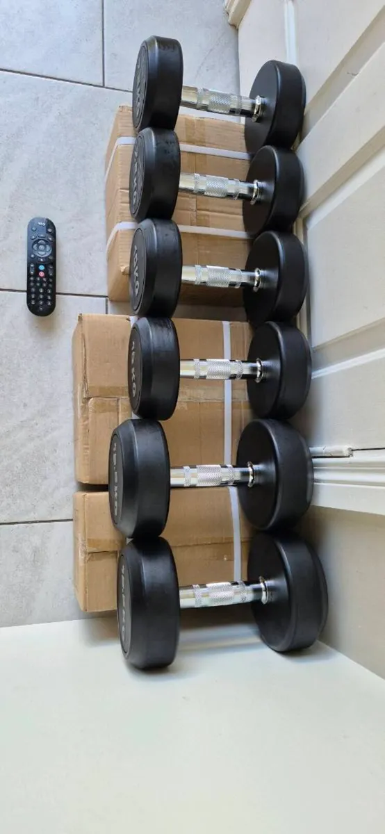 3xbrand new sets of rubber coated dumbbells - Image 3