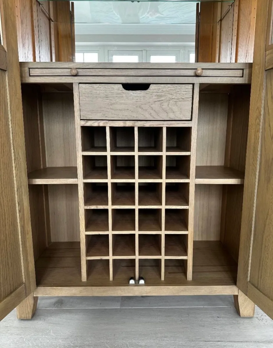 Smoked Oak LED Drinks Cabinet - Image 3