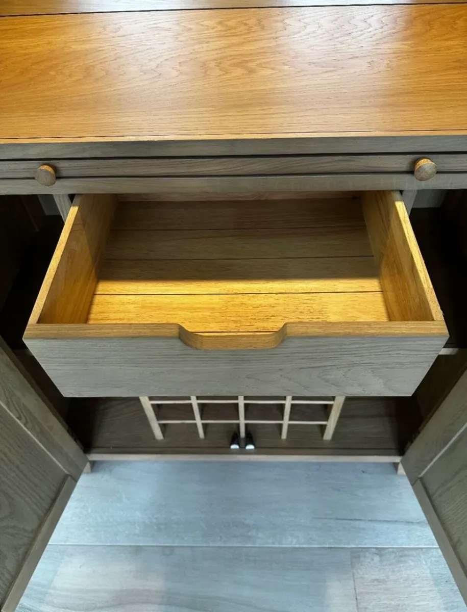 Smoked Oak LED Drinks Cabinet - Image 4