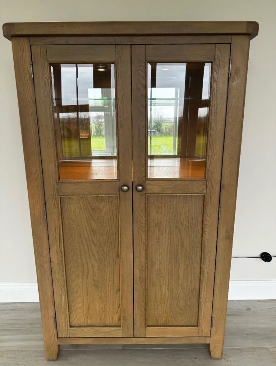 Smoked Oak LED Drinks Cabinet - Image 1
