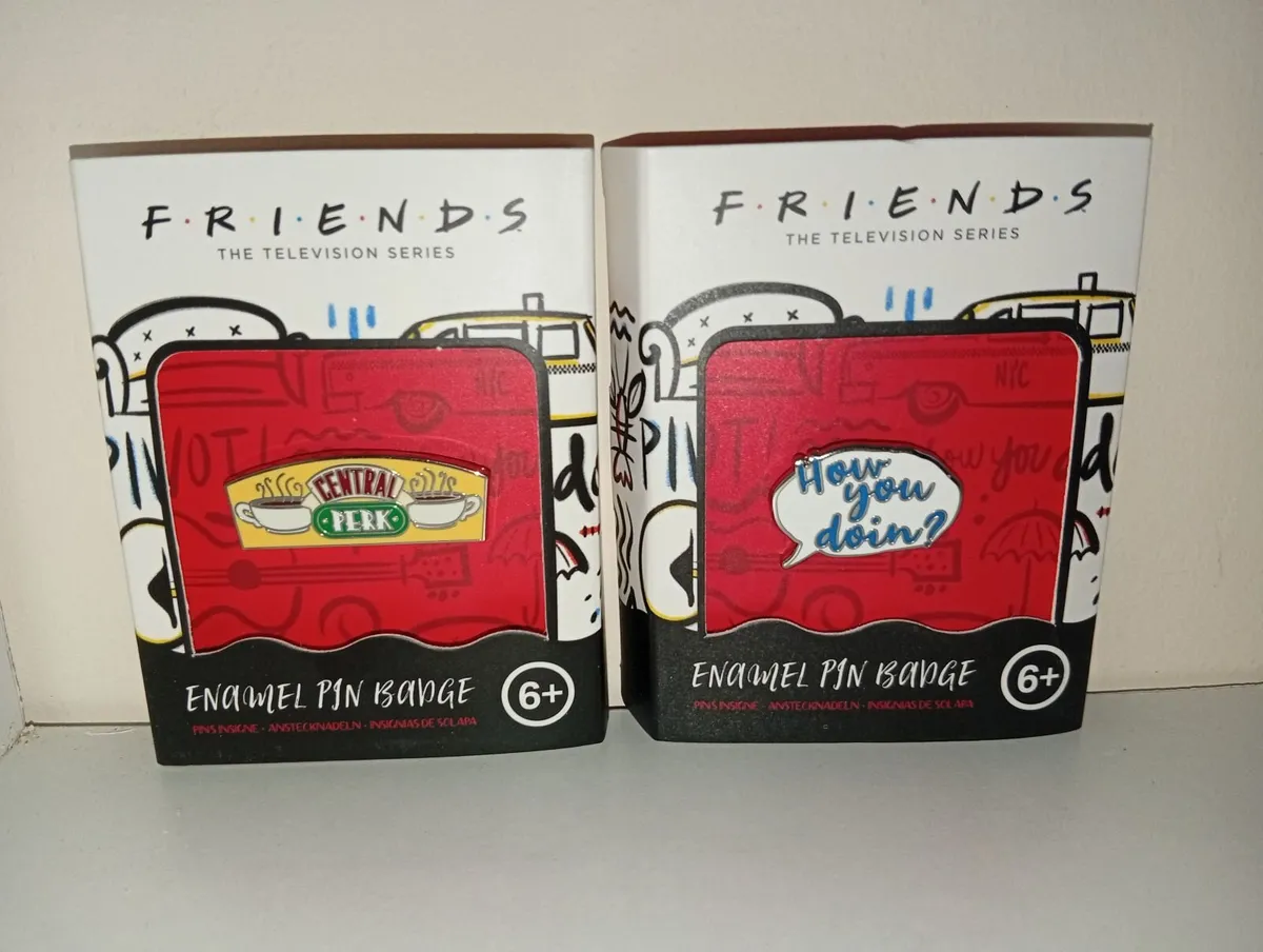 2  Official Friends Pin Badges Unused Central Perk
