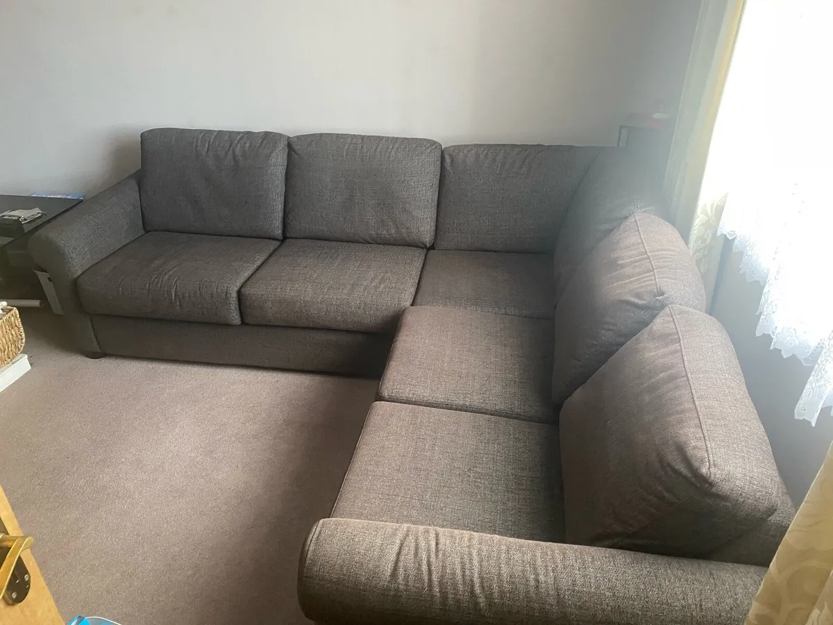 L shaped brown sofa - Image 1