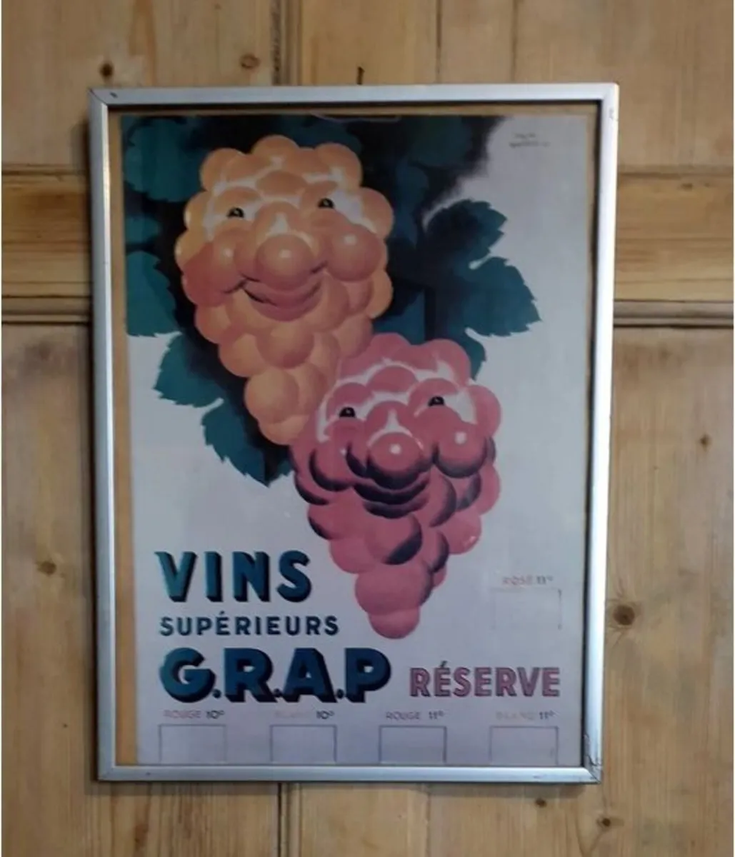 Vintage French Wine Poster - Image 2