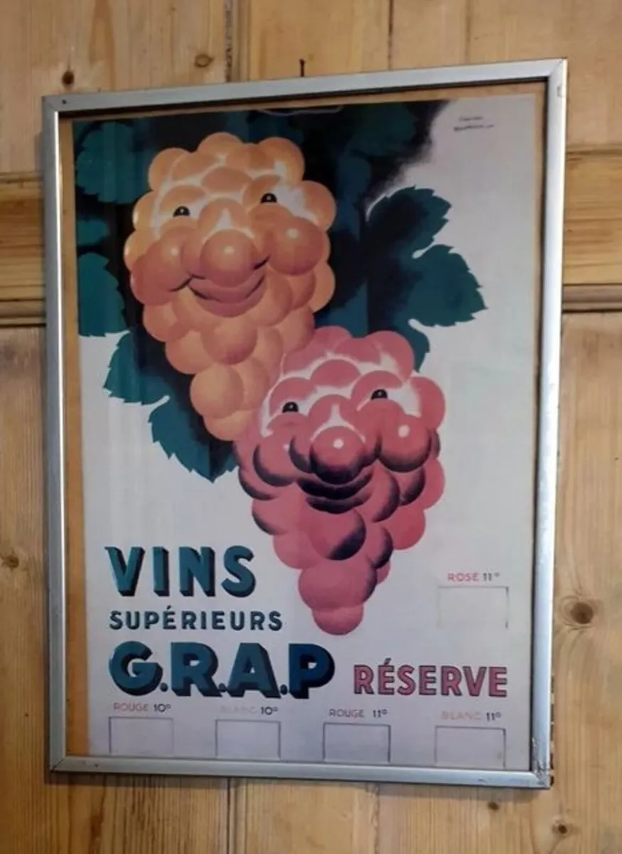 Vintage French Wine Poster - Image 1