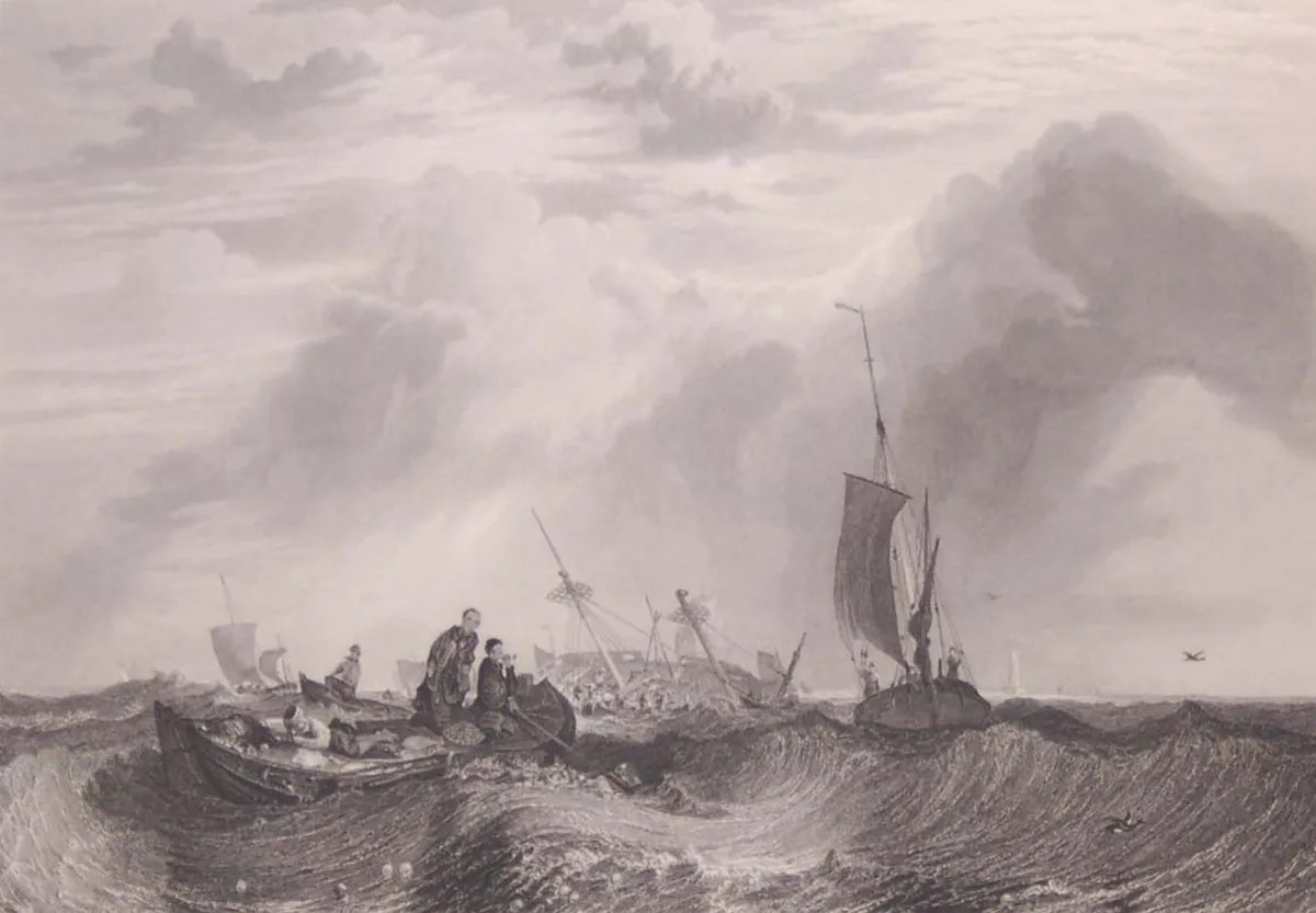 Orange Merchantman JMW Turner Print 1878 - Image 1