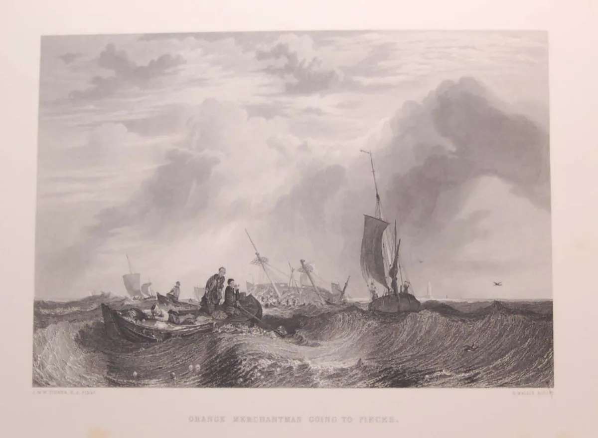 Orange Merchantman JMW Turner Print 1878 - Image 3