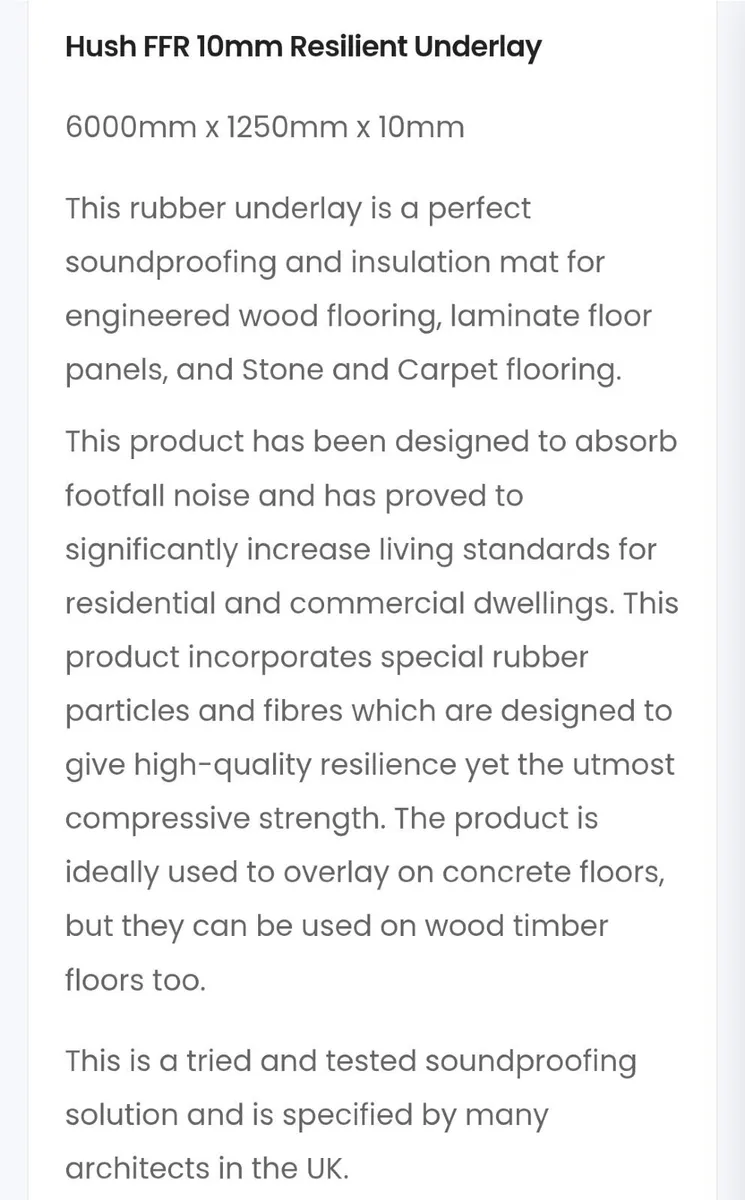 10mm Hush FFR Resilient Acoustic Underlay - Image 4