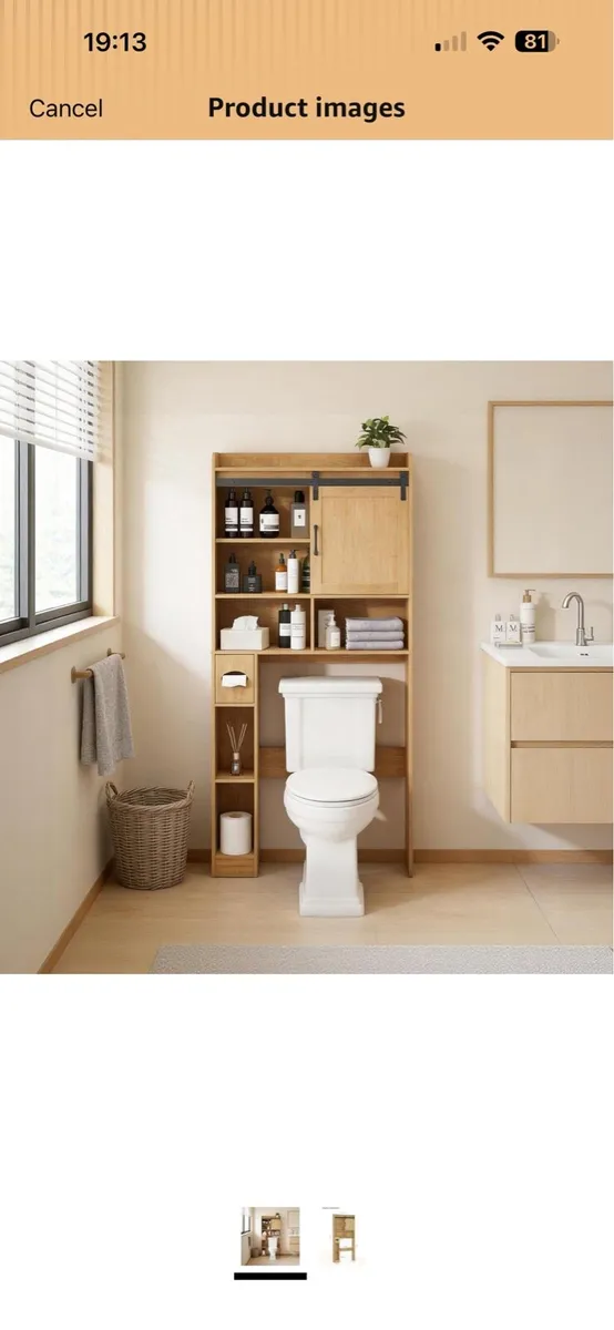 Over-the-Toilet Bathroom Storage Cabinet - Image 1