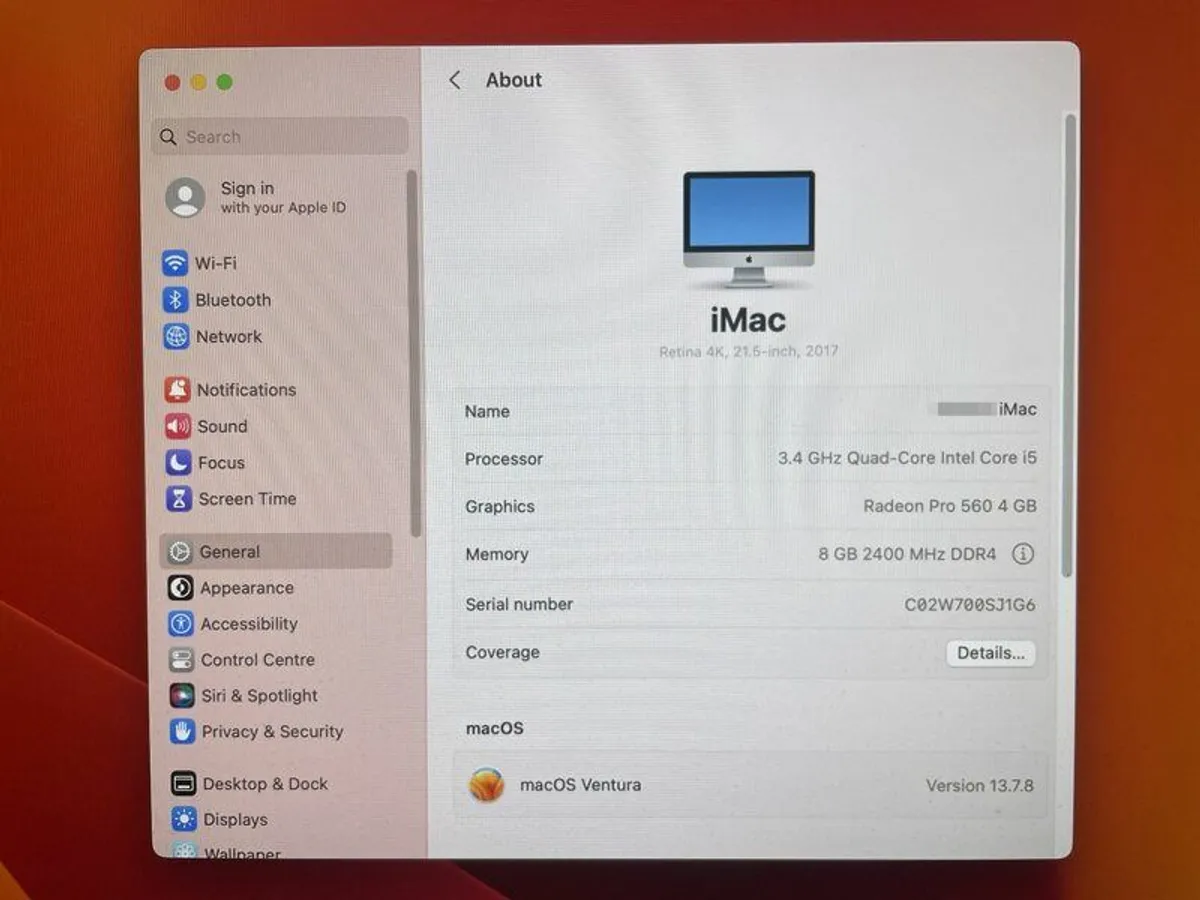 2017 iMac 21.5" 4K Retina – Core i5 3.4GHz – 16GB - Image 3