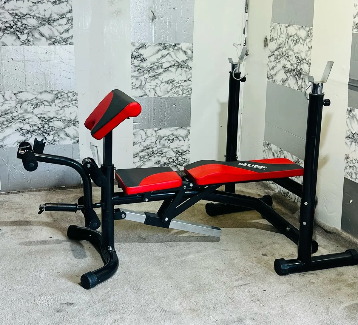 LARGE OLYMPIC ADJUSTABLE BENCH WITH RACK - Image 2