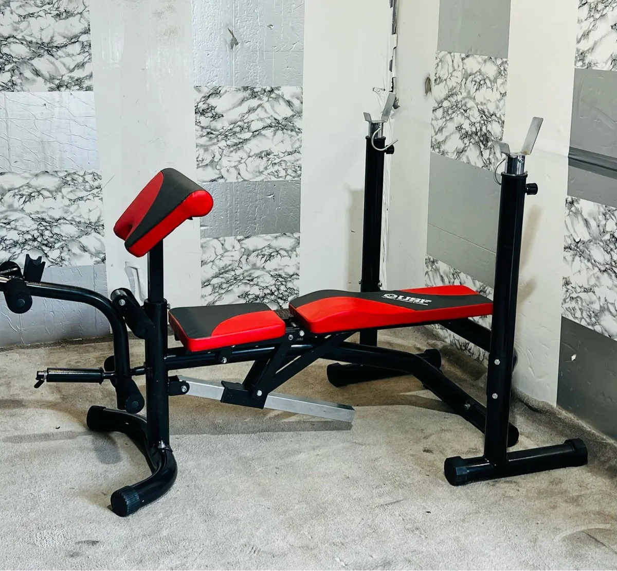 LARGE OLYMPIC ADJUSTABLE BENCH WITH RACK - Image 4
