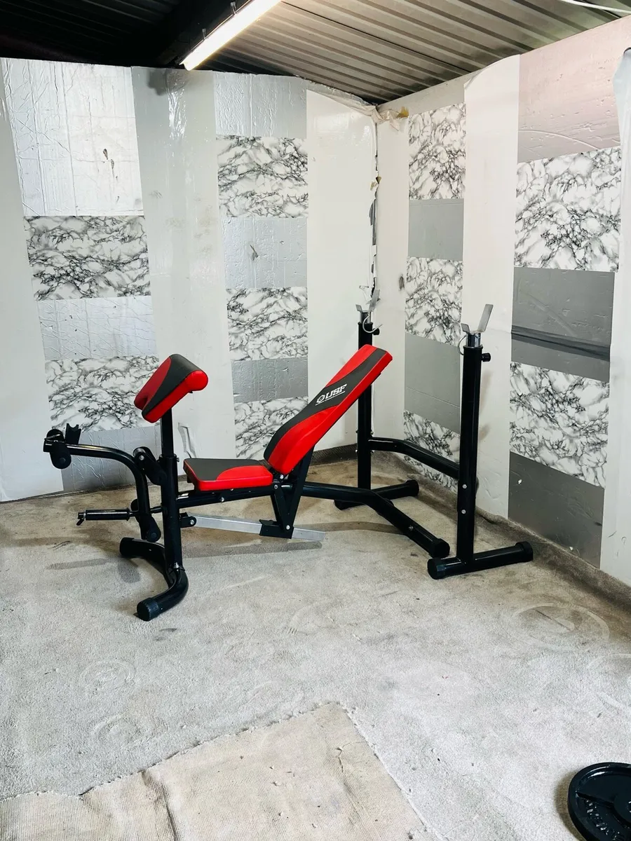 LARGE OLYMPIC ADJUSTABLE BENCH WITH RACK - Image 1