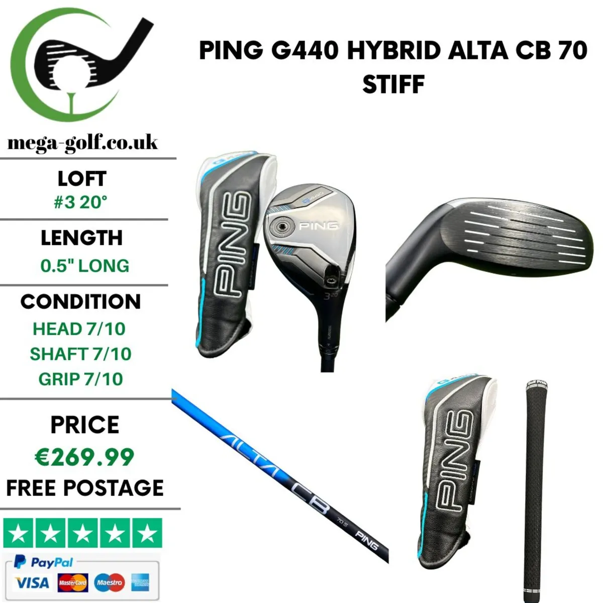 Ping G440 Hybrid / #3 20° / Alta CB 70 Stiff - Image 1