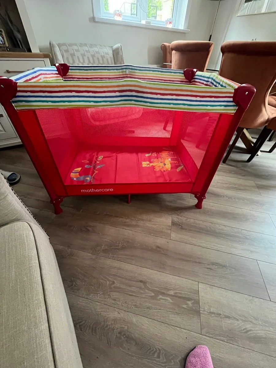Mothercare Travel cot with mattress and cover - Image 1