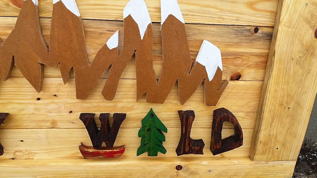 Rustic "STAY WILD" wood art wall sign / large - Image 2