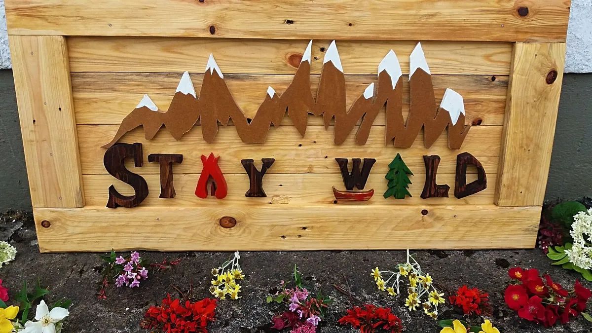Rustic "STAY WILD" wood art wall sign / large - Image 1