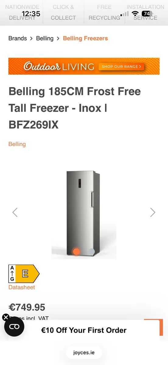 Belling larder fridge and freezer - Image 3