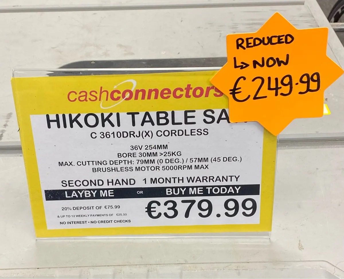 HIKOKI 3610DRJ(X) CORDLESS TABLE SAW - Image 1