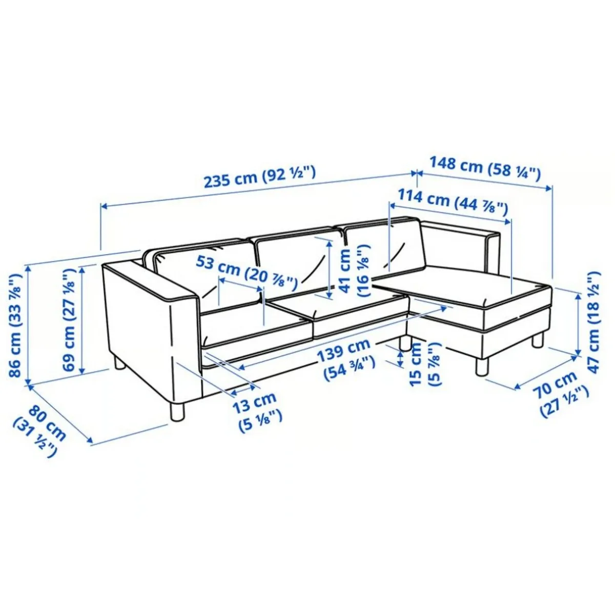 IKEA PÄRUP 3-seat Sofa with Chaise Longue - Image 4
