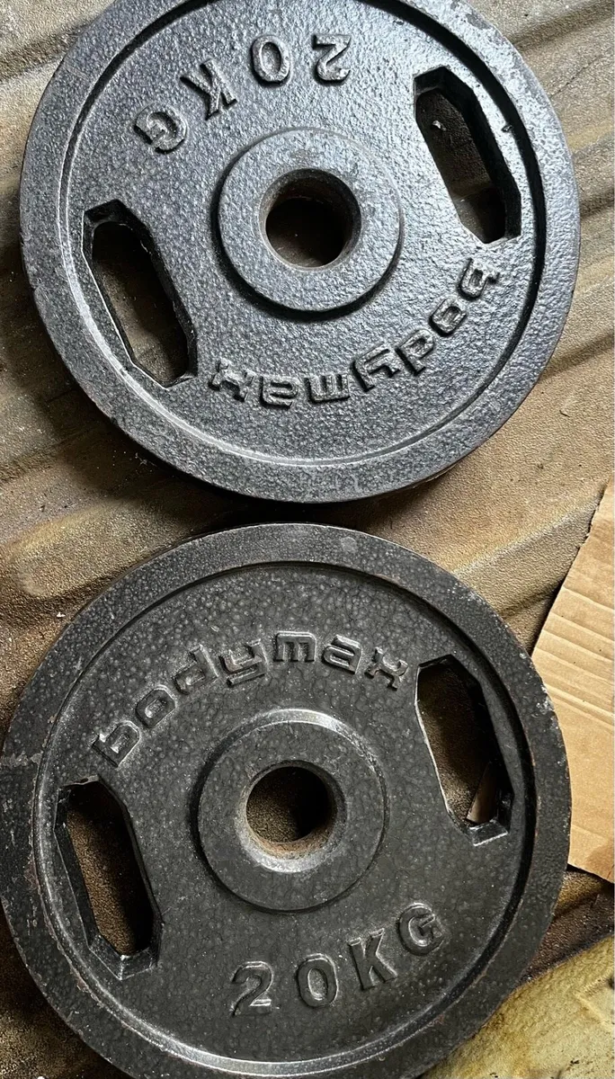 2x20kg cast iron Bodymax Olympic weight plates
