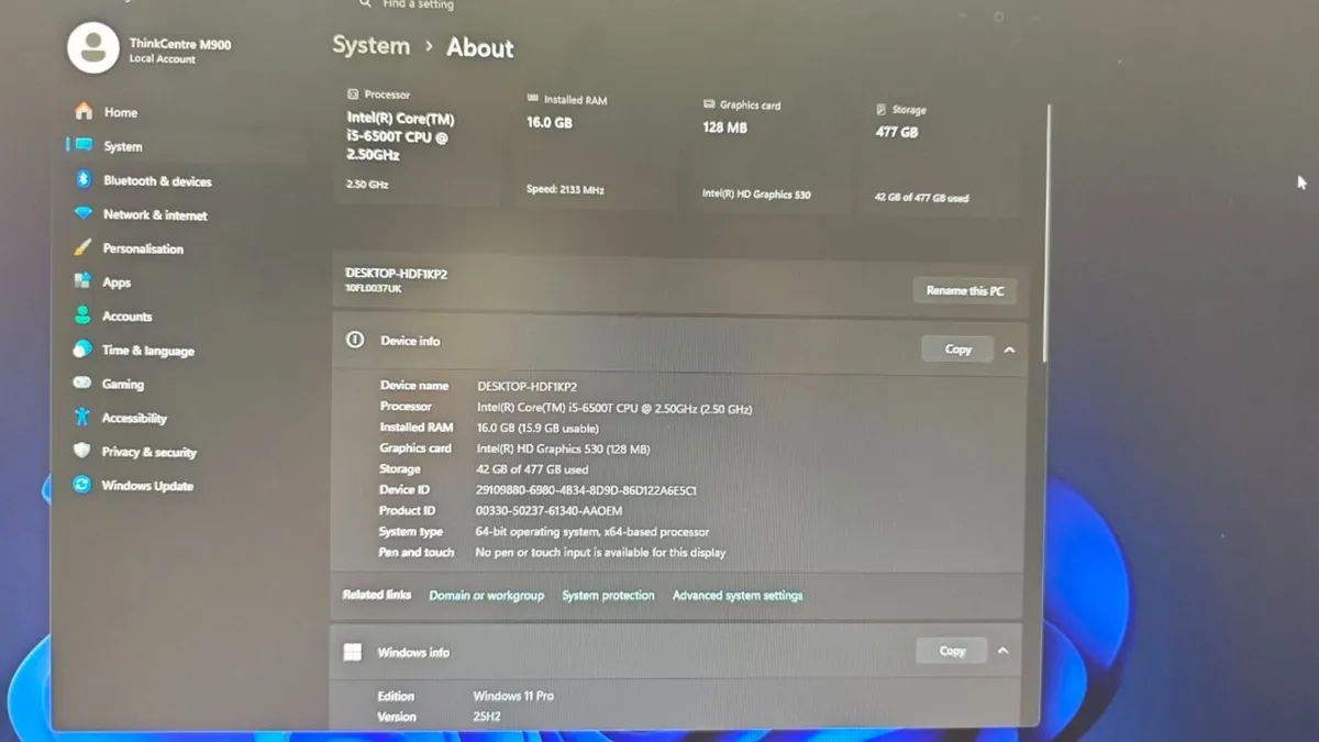 Lenovo ThinkCentre M900 i5/16GB RAM/512GB Tiny PC - Image 2