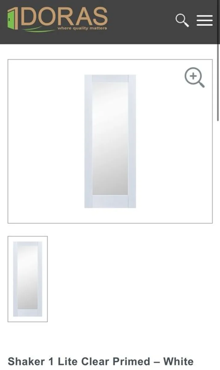 DORAS Java White Shaker 1 Lite Internal Door - Image 1