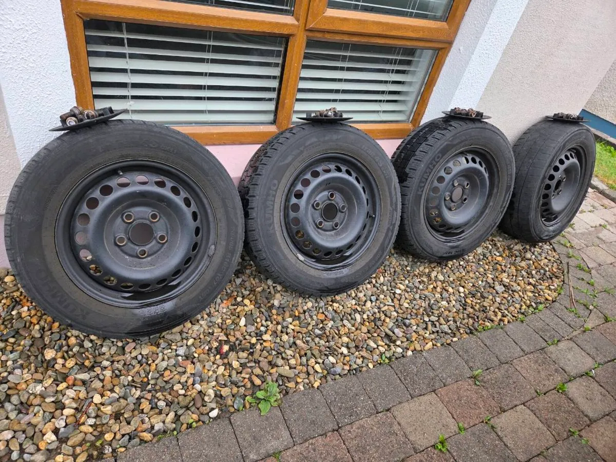 VW T6 R16 steelie wheels & tyres - Image 1
