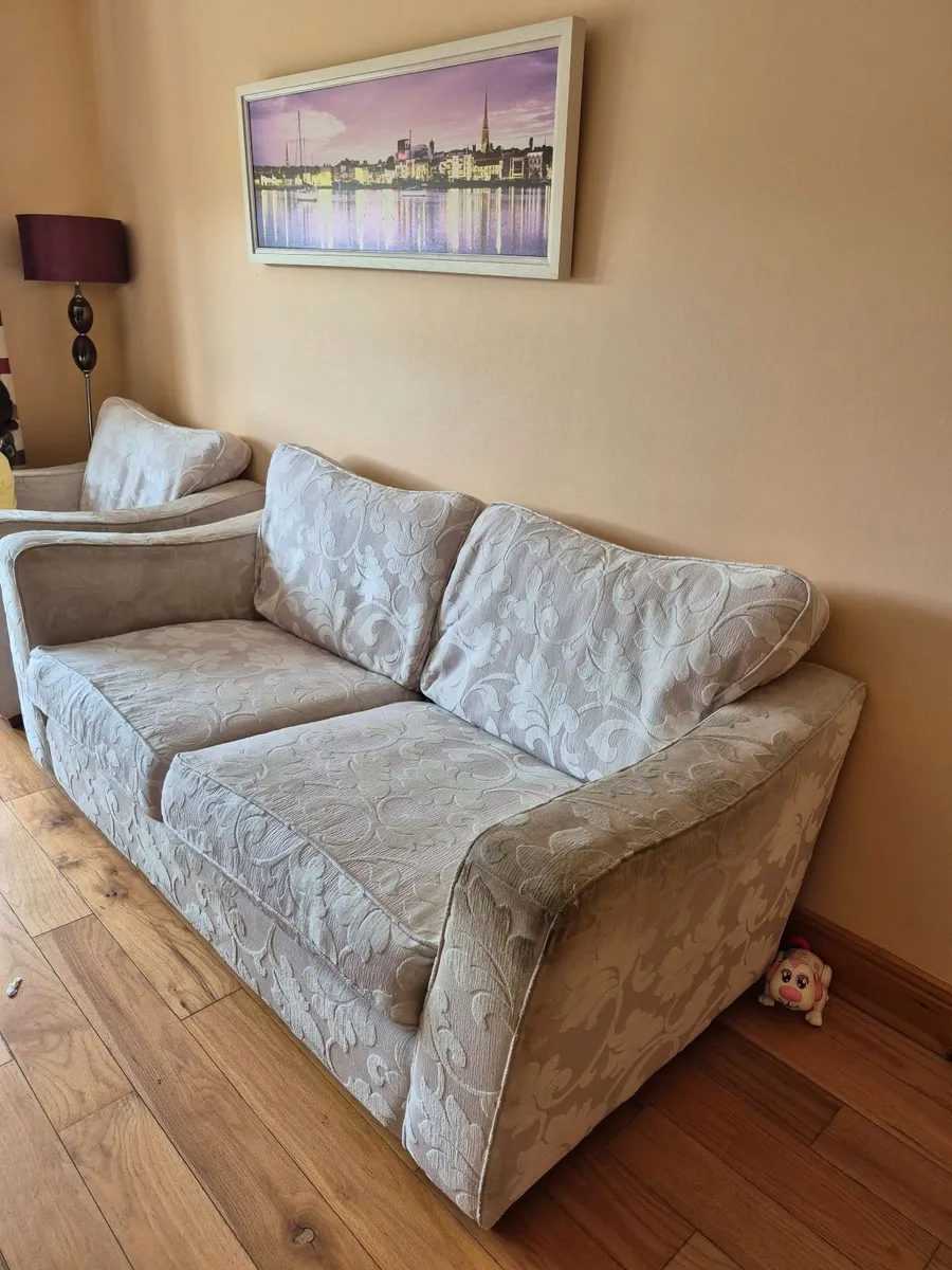 3 seater Sofa,  3 Seater , 2 Armchairs & Pouffe - Image 4