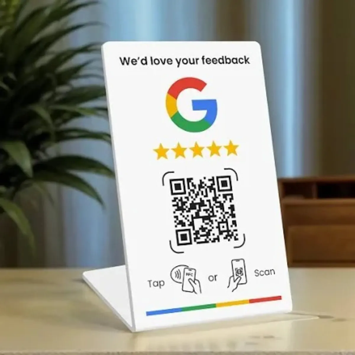Google Review stand, NFC and QR setup included - Image 1