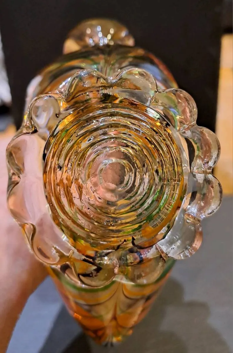 Vintage Heavy Art Glass Chicken Bowl - Image 4