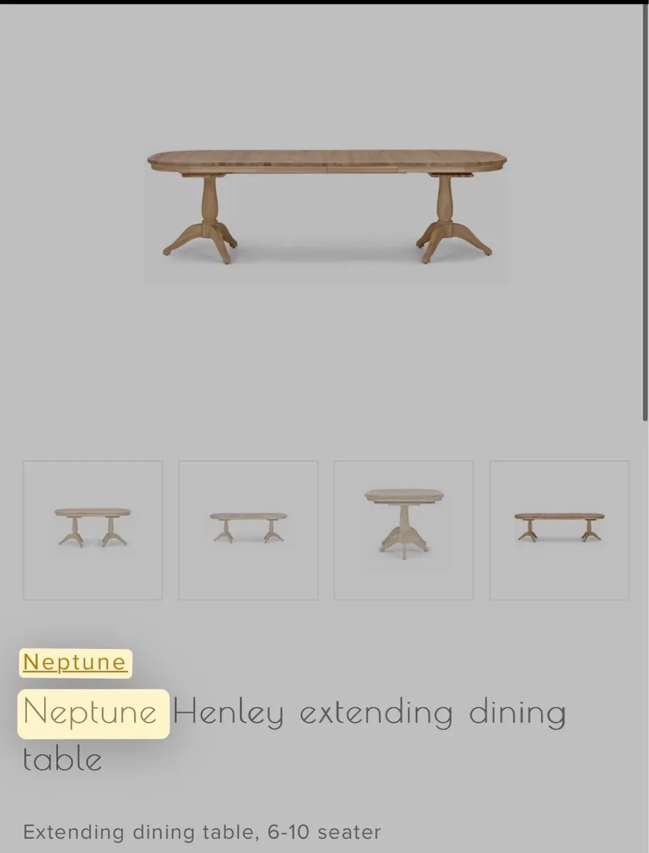Neptune Henley extending oval table 170-270cm - Image 1