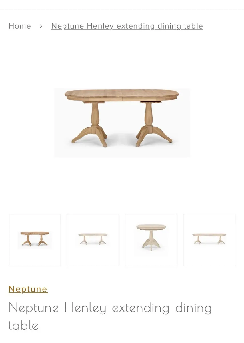 Neptune Henley extending oval table 170-270cm - Image 3