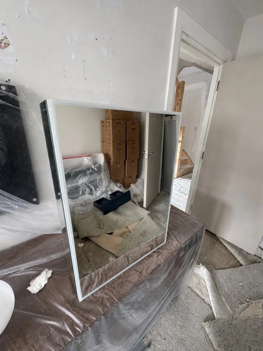 Mirrored Bathroom Cabinet 70x50 with LED & socket - Image 2