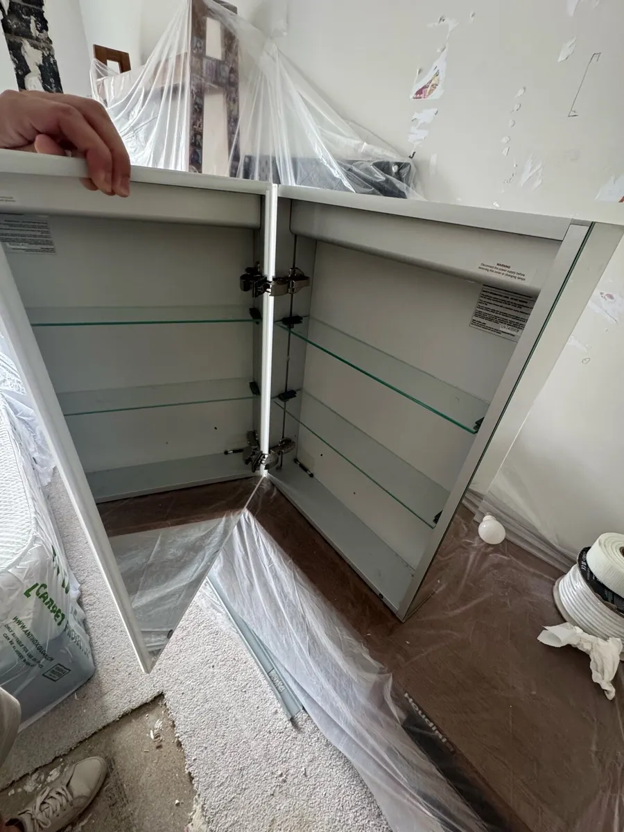 Mirrored Bathroom Cabinet 70x50 with LED & socket - Image 3