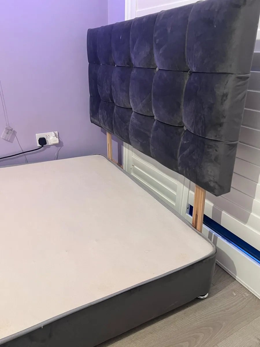 Grey 4ft Small Double Divan Bed Frame - Image 2