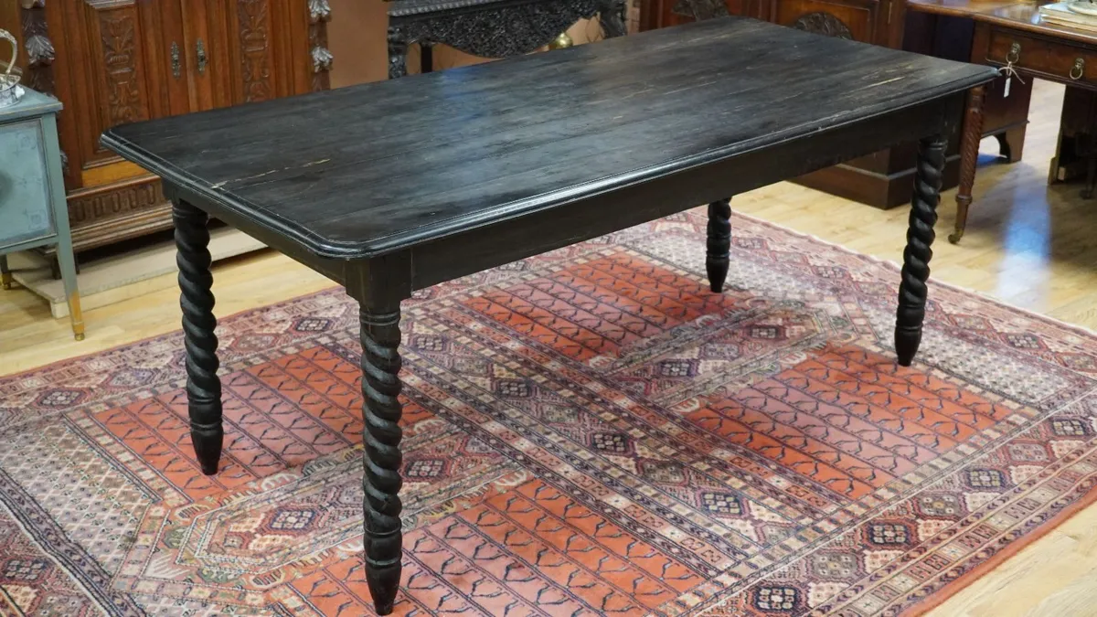 19th-century Anglo-Ceylonese solid ebony dining su - Image 2