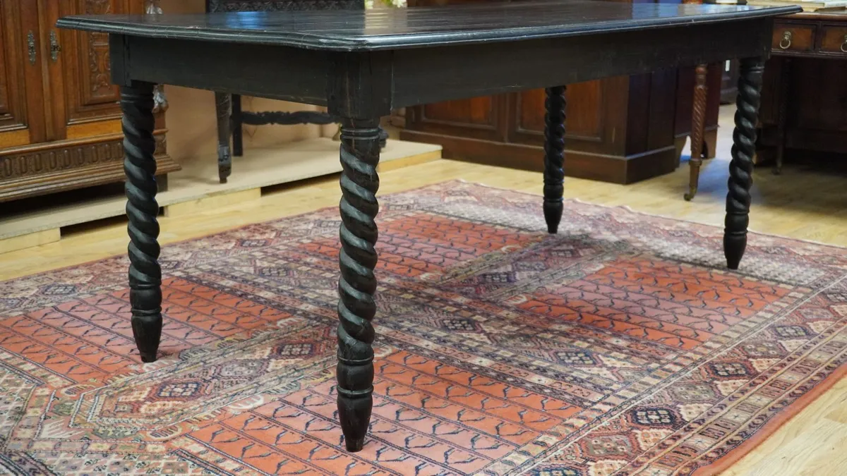 19th-century Anglo-Ceylonese solid ebony dining su - Image 4