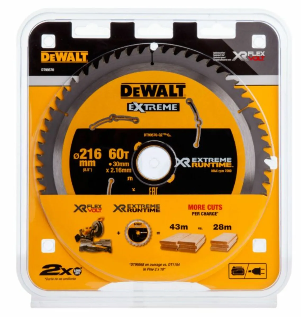 Dewalt DT99570 Mitre Saw Blade 216 x 30mm x 60T