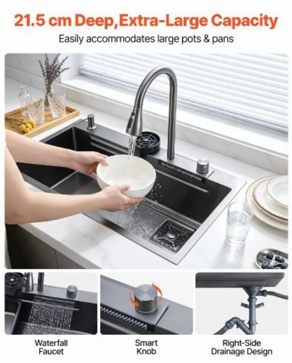 85cm Kitchen Top Mount Single Bowl - Image 3