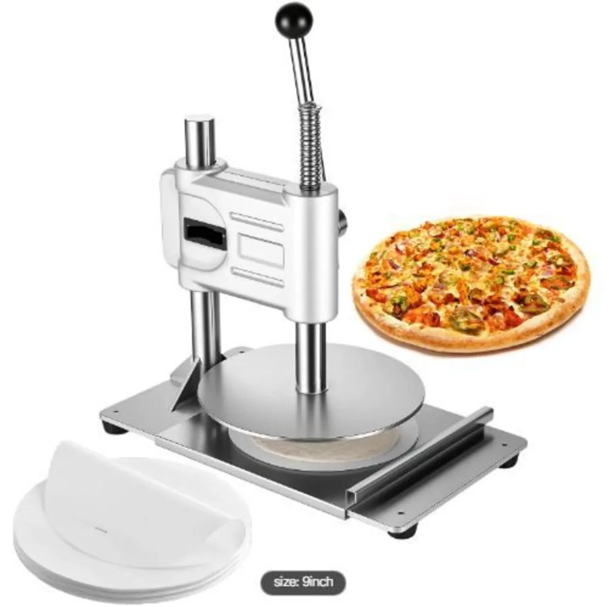 Manual Pizza Dough Press Machine, 9.5 inch Pizza - Image 1