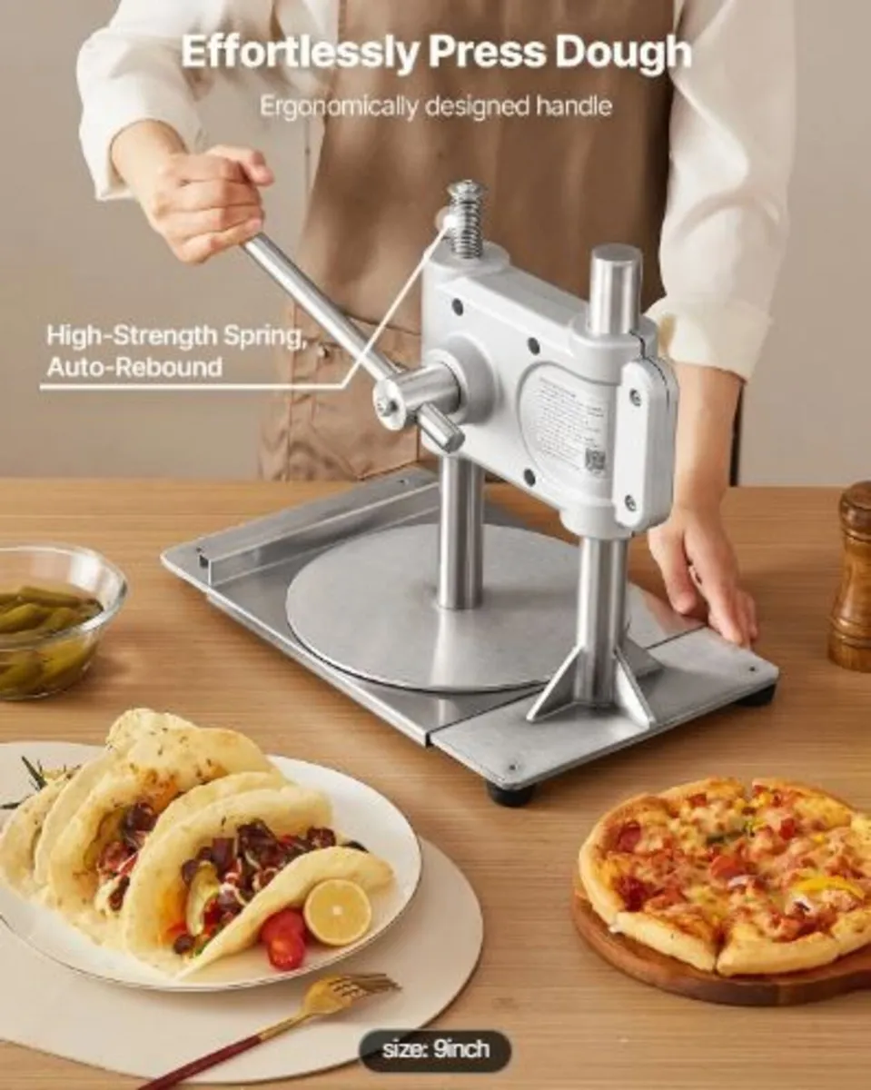 Manual Pizza Dough Press Machine, 9.5 inch Pizza - Image 4